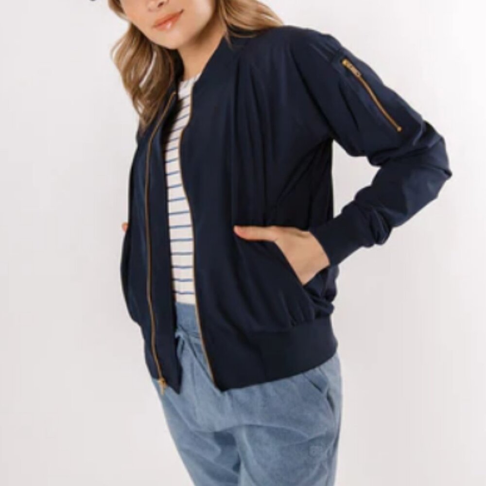 Albion Bomber Jacket with Gold Zipper - Medium